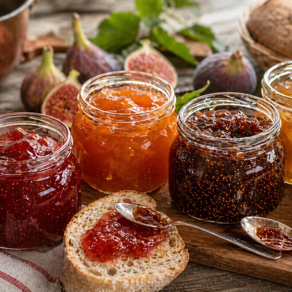 Détail gourmand de Confitures artisanales françaises