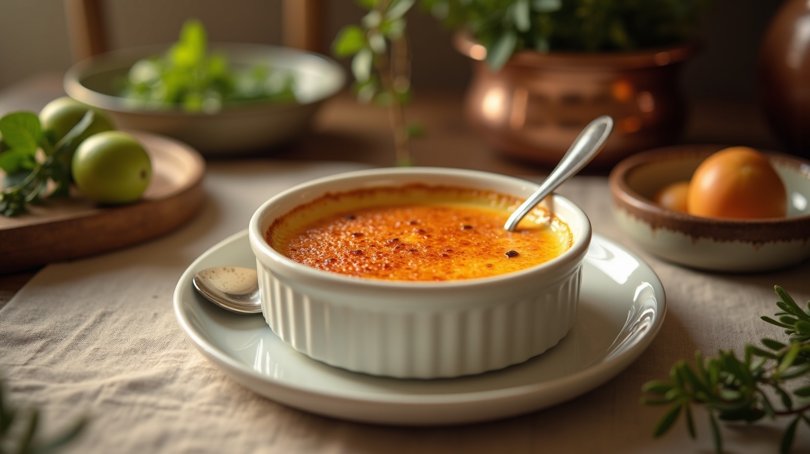 Préparation de Crème brûlée vanille bourbon avec produits français