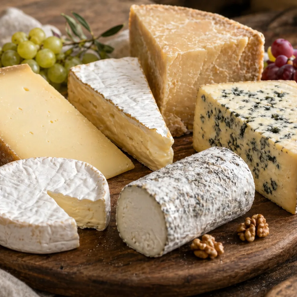 Détail gourmand de Fromages français incontournables