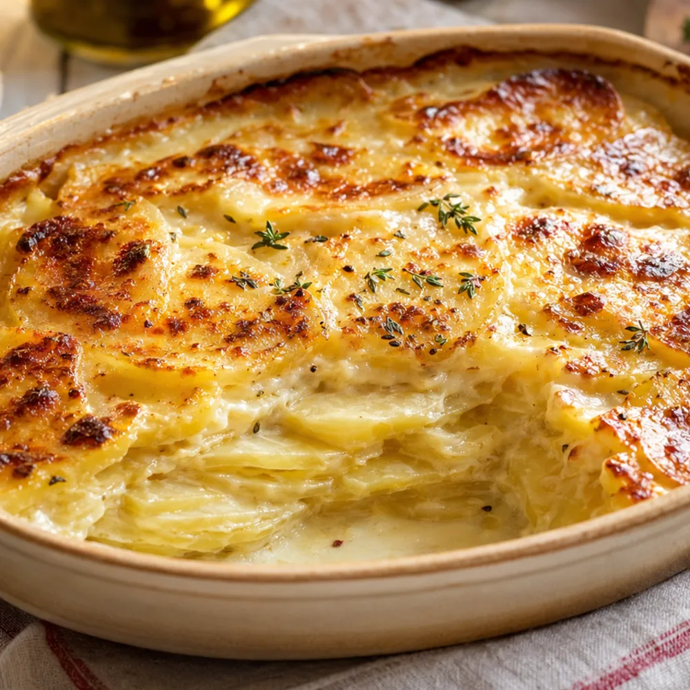 Détail de Gratin dauphinois crémeux Détail gourmand de Gratin dauphinois crémeux
