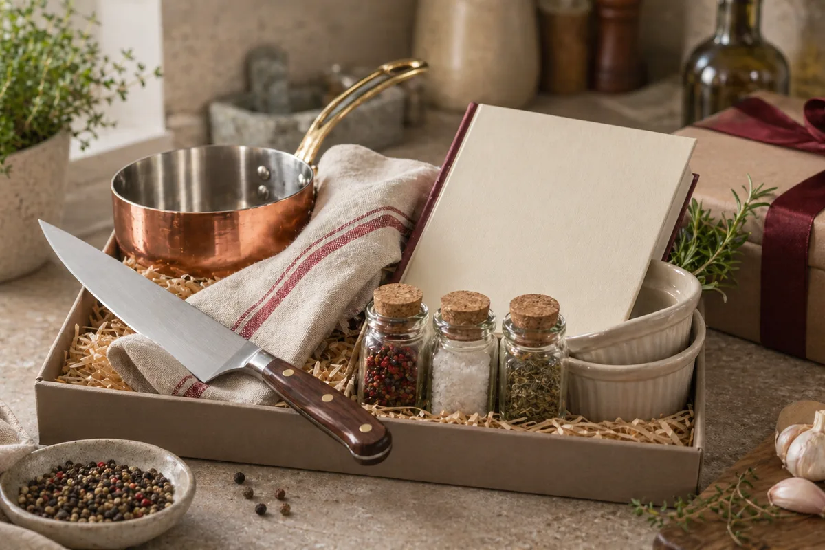 Préparation de Idées cadeaux cuisine avec produits français