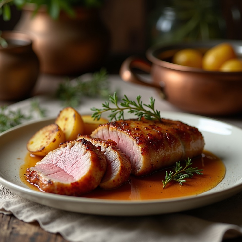 Détail gourmand de Magret de canard sauce au poivre