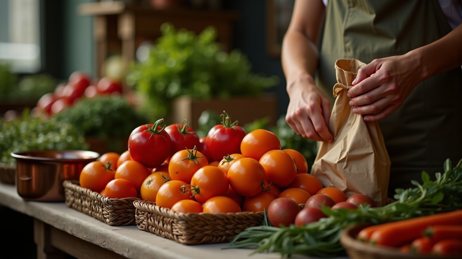 Préparation de Marchés paysans en Île-de-France avec produits français