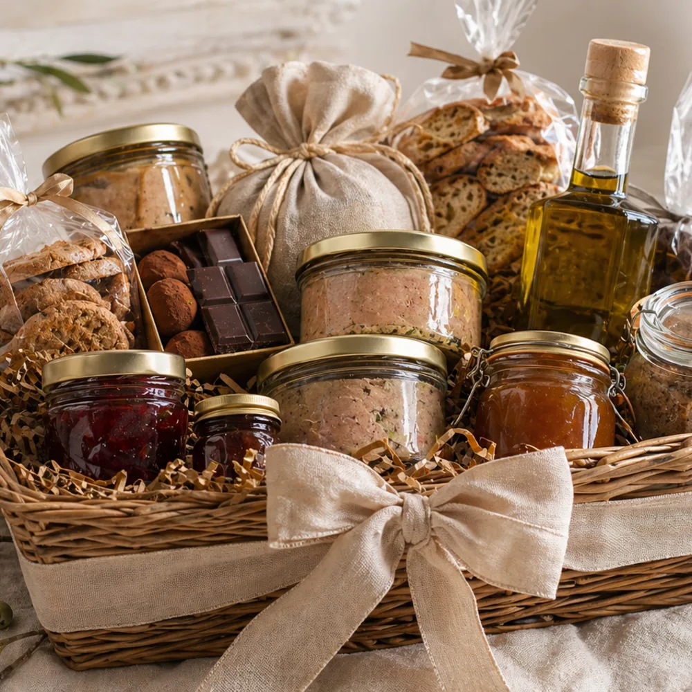 Détail gourmand de Paniers gourmands français