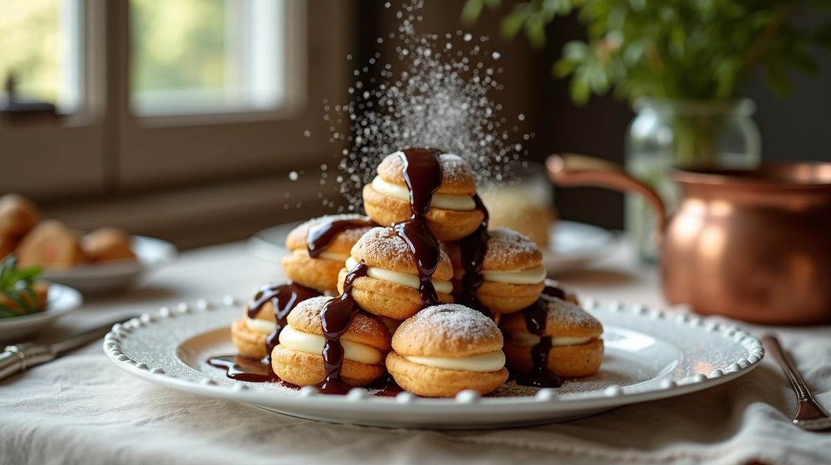 Profiteroles au chocolat maison préparé par Juliette Martin