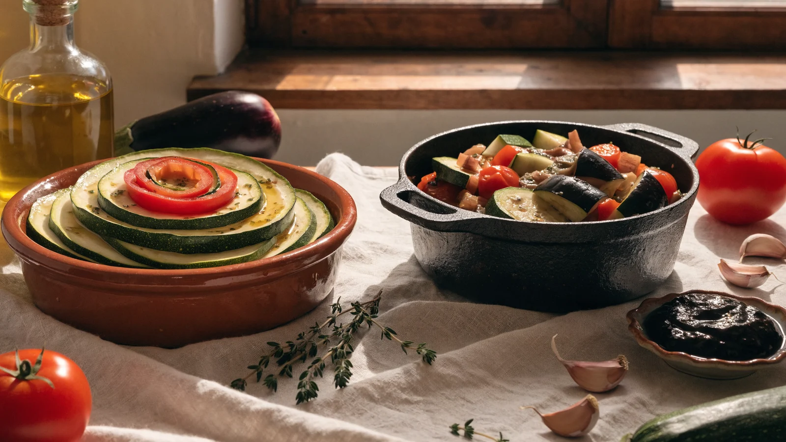 Préparation de Ratatouille et ses variantes régionales avec produits français