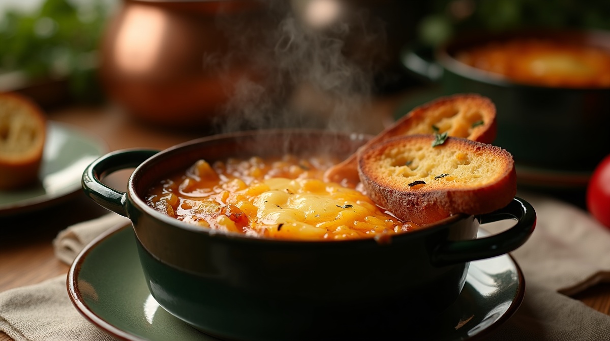 Soupe à l'oignon gratinée des Halles préparé par Juliette Martin