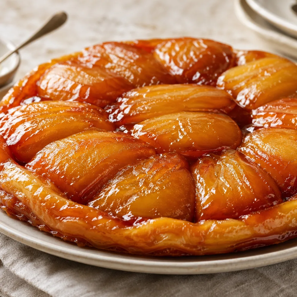 Détail de Tarte Tatin aux pommes Détail gourmand de Tarte Tatin aux pommes