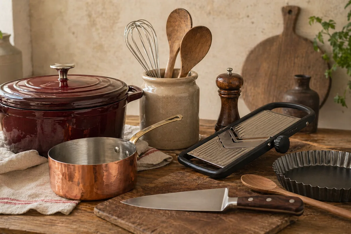 Préparation de Ustensiles cuisine française avec produits français