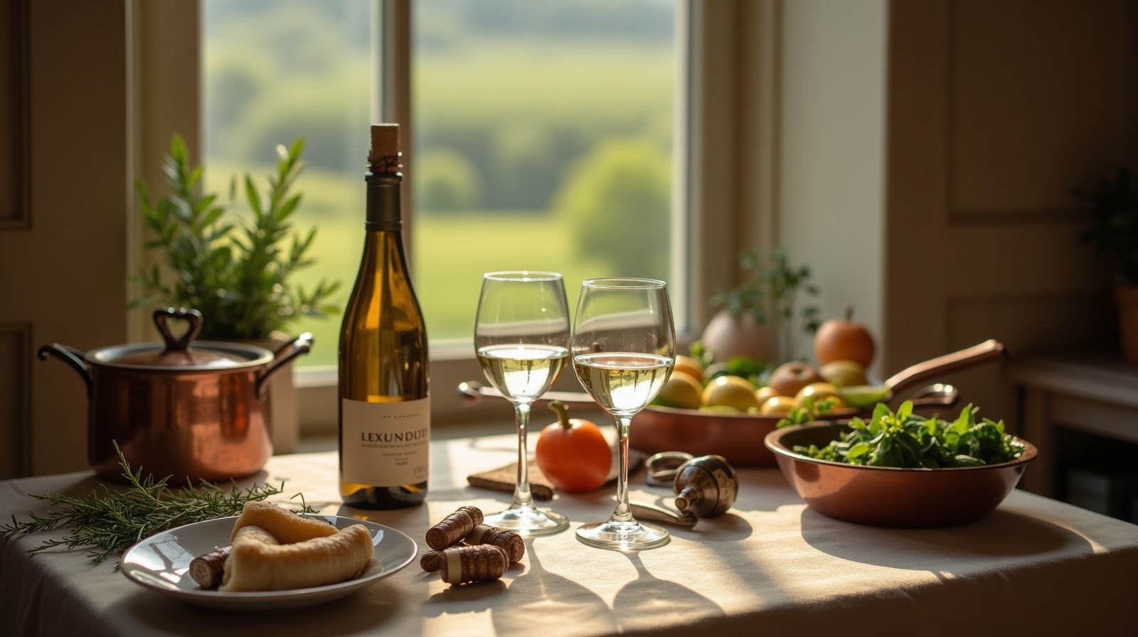 Préparation de Vins de Loire, guide de découverte avec produits français
