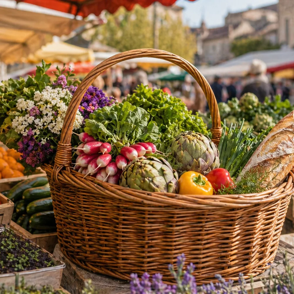 Détail gourmand de Visiter un marché français