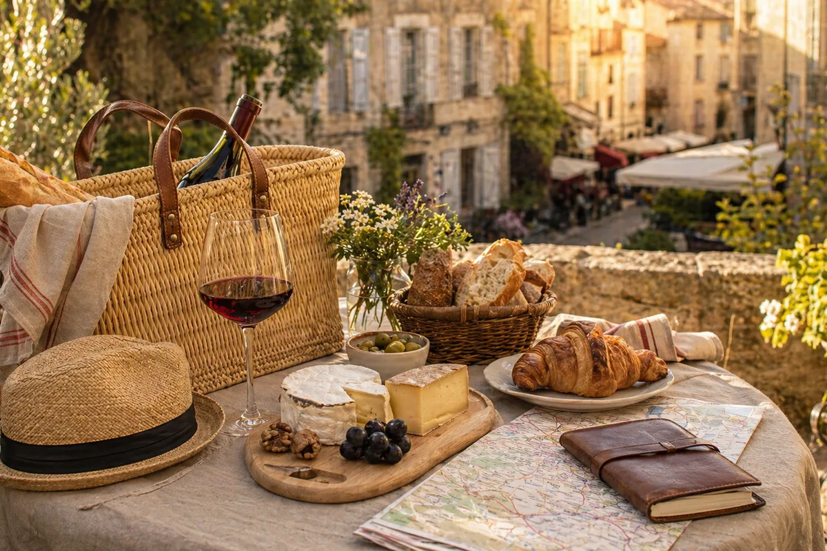 Préparation de Week-end gourmand France avec produits français
